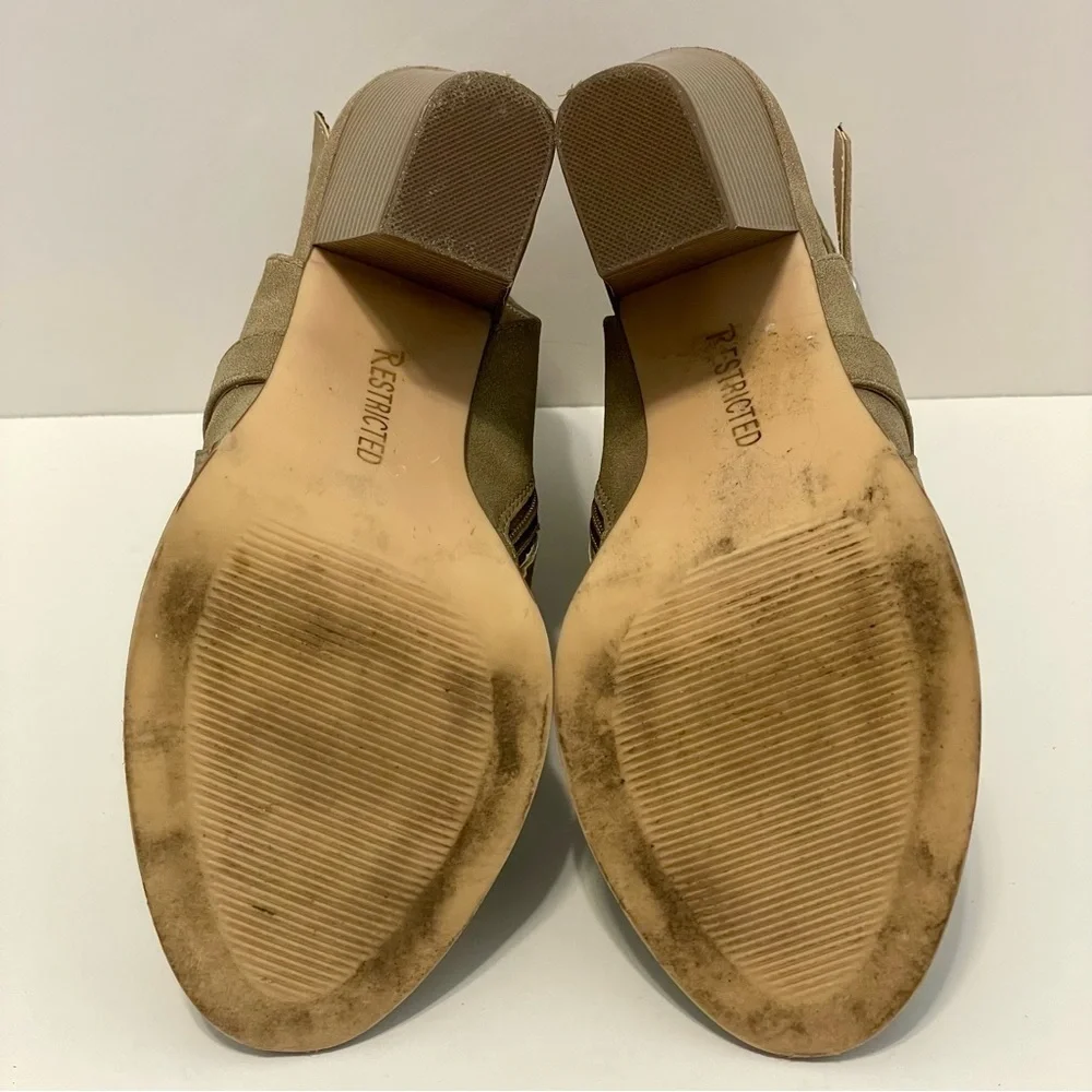 Restricted Brand Women’s Peep Toe Perforated Tan Booties Size 9
